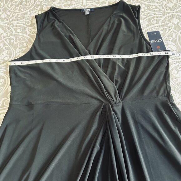 Chaps Dress Women 20W Black Faux Wrap Stretch LBD Comfy Business Casual Plus NWT - Picture 7 of 14